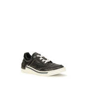 Fendi Black Calf Leather Bos Taurus Low Top Sneakers