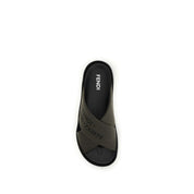 Fendi Bicolor Polyester Flat Sandals