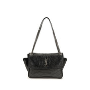 Saint Laurent Black Calf Leather Bos Taurus Shoulder Bag