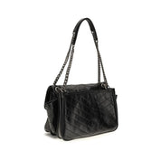 Saint Laurent Black Calf Leather Bos Taurus Shoulder Bag