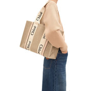 Chloé Beige Linen Tote Bag