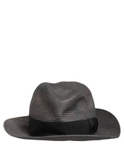 Dolce & Gabbana Men Gray Paper Woven Wide Brim Fedora Hat