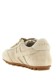 Hogan Beige Calfskin Athletic Sneakers