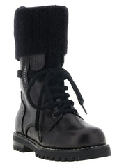 Fendi Black Calfskin Lace-Up Boots