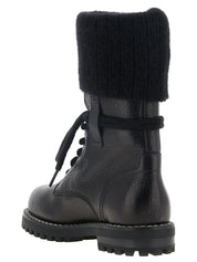 Fendi Black Calfskin Lace-Up Boots