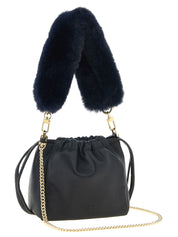 PINKO Blue Lambskin Shoulder Bag