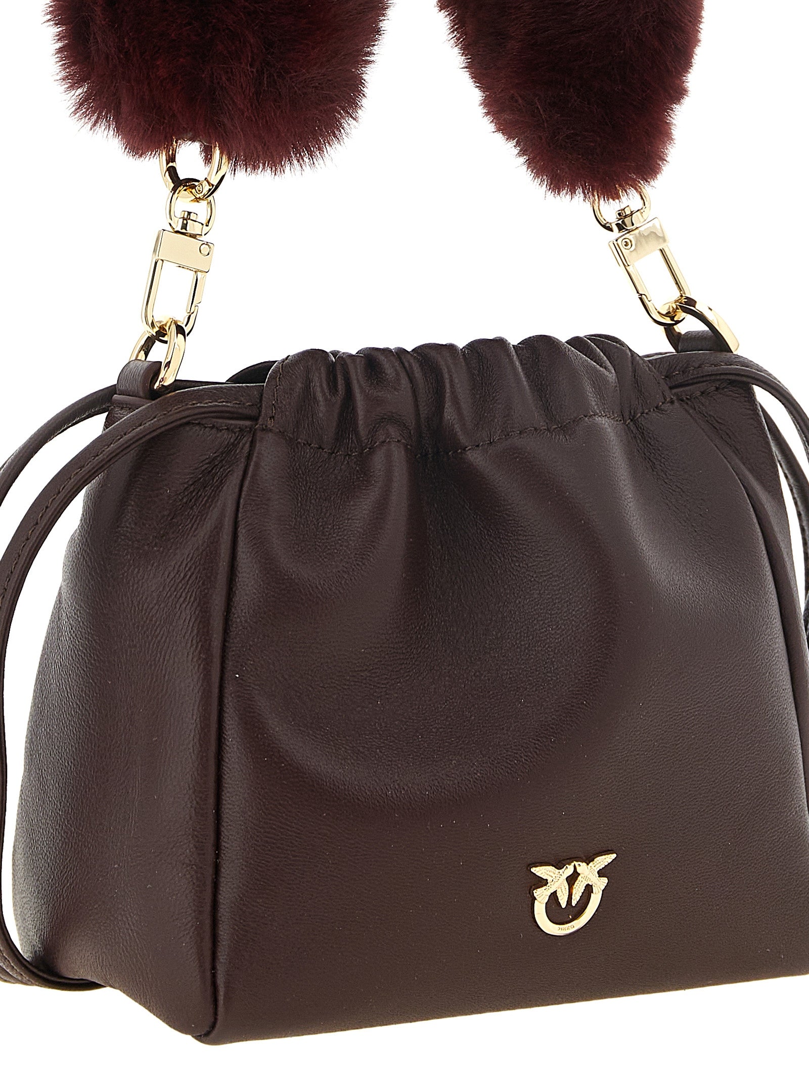 PINKO Bordeaux Lambskin Shoulder Bag