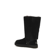 UGG Black Suede Leather Lace-Up Boots