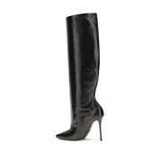Dolce & Gabbana Black Calf Leather Bos Taurus High Heel Boots
