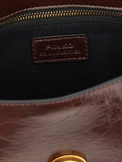 PINKO Bordeaux Calfskin Shoulder Bag