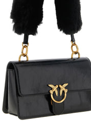 PINKO Black Calfskin Shoulder Bag