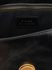 PINKO Black Calfskin Shoulder Bag