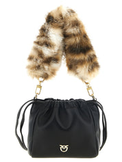 PINKO Black Lambskin Shoulder Bag