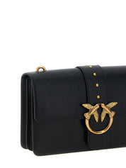 PINKO Black Goatskin Crossbody Bag