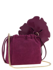PINKO Purple Lambskin Clutch Bag