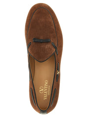 Valentino Garavani Brown Calfskin Slip-On Loafers