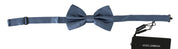 Blue 100% Silk Adjustable Neck Papillon Bow tie