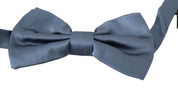 Blue 100% Silk Adjustable Neck Papillon Bow tie