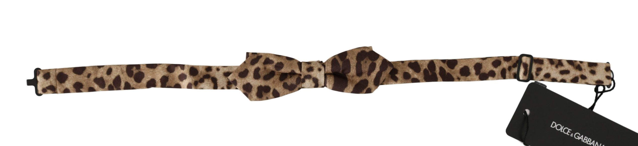 Brown Leopard Silk Adjustable Neck Papillon Men Bow Tie