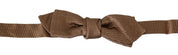 Men Brown Gold Adjustable Neck Papillon Bow Tie