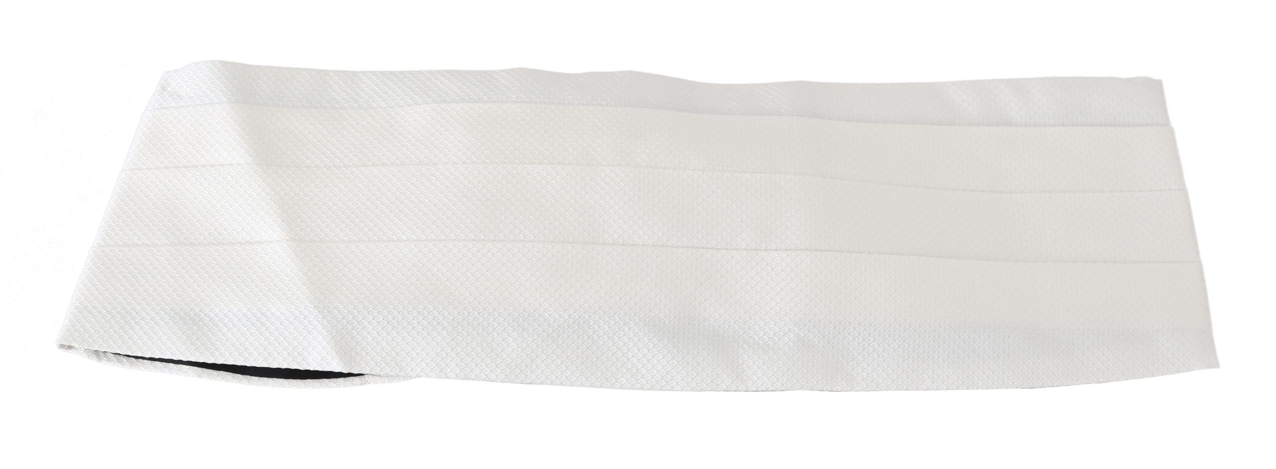 Dolce & Gabbana White Men Waist Belt 100% Silk Cummerbund Dolce & Gabbana