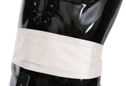 White Men Waist Belt 100% Silk Cummerbund