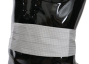 Dolce & Gabbana Gray Patterned Waist Belt Silk Cummerbund Dolce & Gabbana