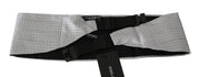 Gray Patterned Waist Belt Silk Cummerbund