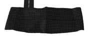 Dolce & Gabbana Dark Gray Dotted Waist Belt Silk Cummerbund Dolce & Gabbana