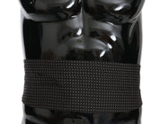 Dolce & Gabbana Dark Gray Dotted Waist Belt Silk Cummerbund Dolce & Gabbana