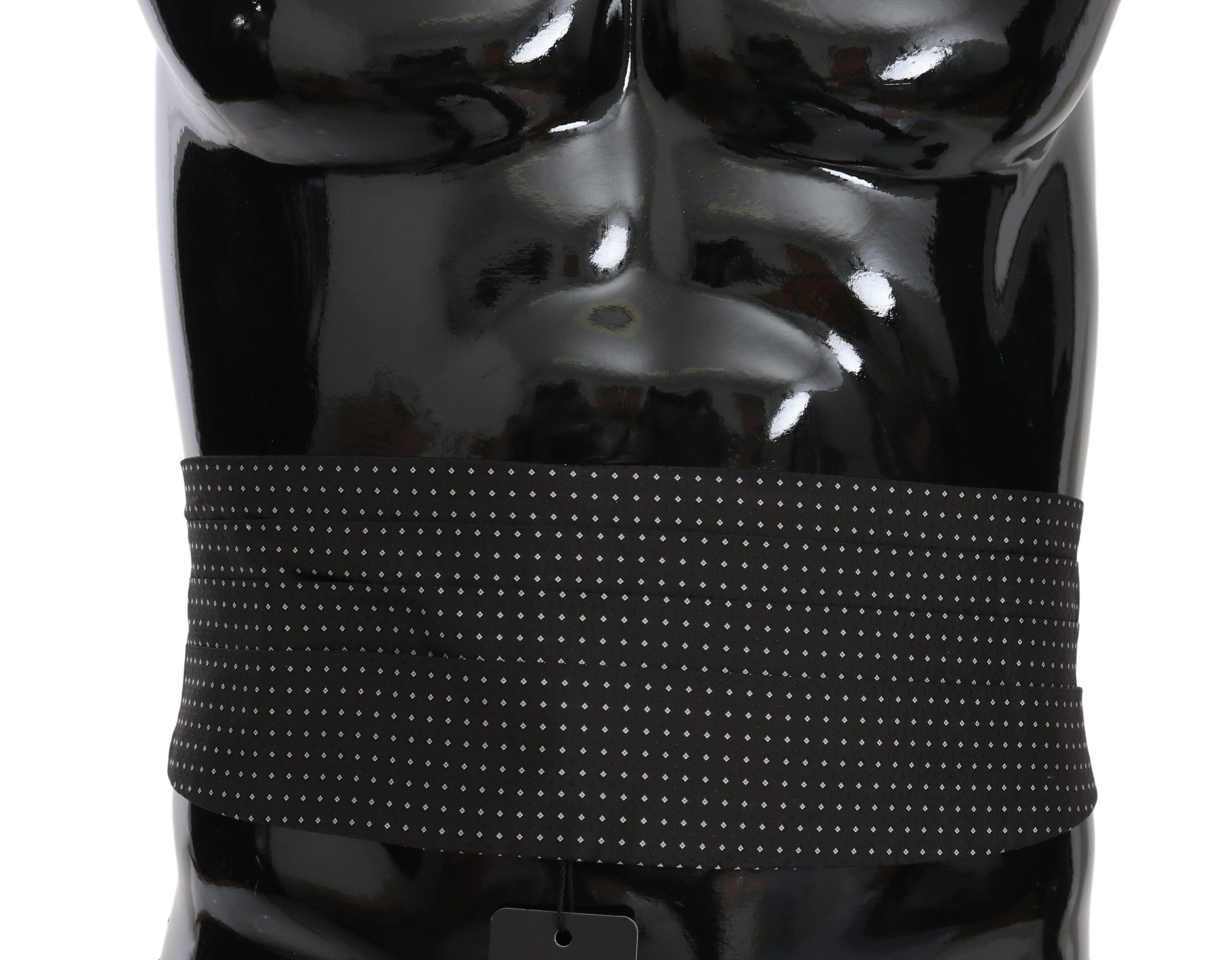 Dolce & Gabbana Dark Gray Dotted Waist Belt Silk Cummerbund Dolce & Gabbana