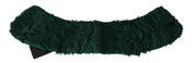 Green Fur Shoulder Collar Wrap Lambskin Scarf