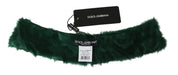 Green Fur Neck Collar Wrap Lambskin Scarf