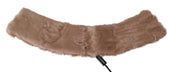 Beige Fur Neck Collar Lambskin Scarf