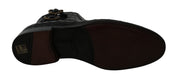 Dolce & Gabbana Black Crocodile Leather Derby Boots Shoes Dolce & Gabbana