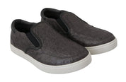 Dolce & Gabbana Gray Leather Flat Caiman Mens Loafers Shoes Dolce & Gabbana