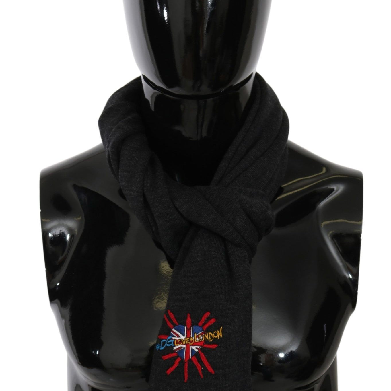 Dolce & Gabbana Gray #DGLovesLondon Wool Wrap Wool Scarf Dolce & Gabbana