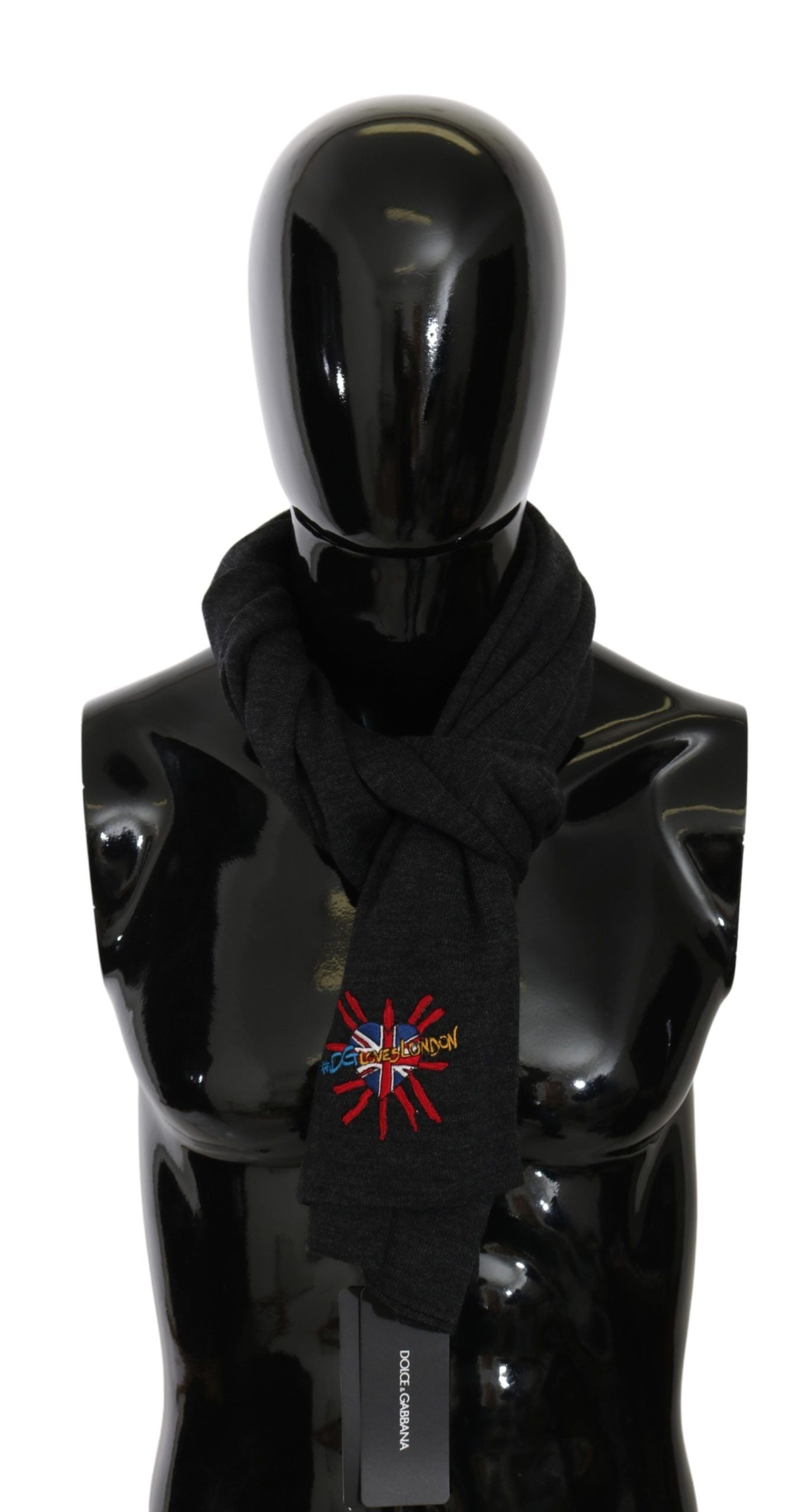 Dolce & Gabbana Gray #DGLovesLondon Wool Wrap Wool Scarf Dolce & Gabbana