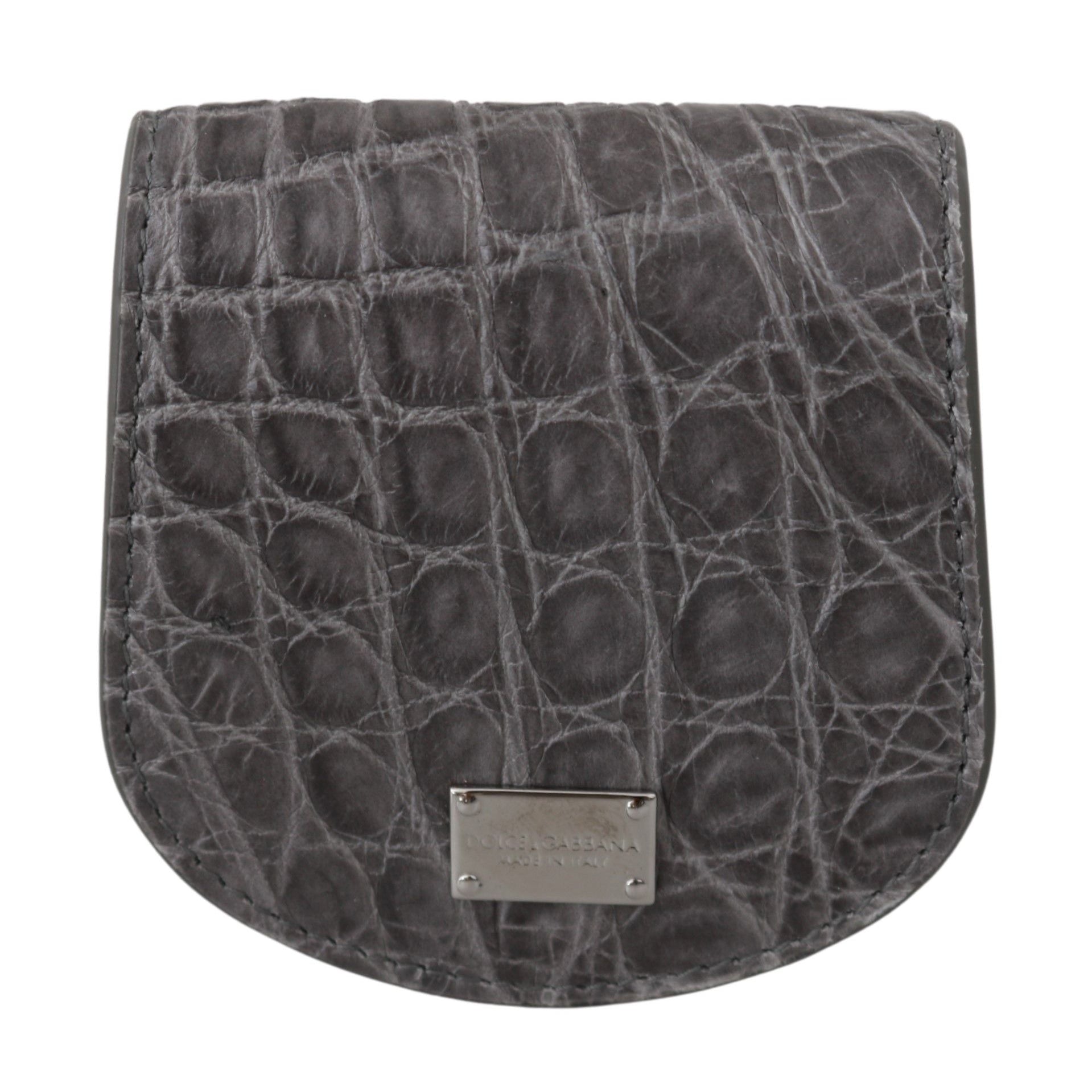 Dolce & Gabbana Gray Exotic Skin Condom Case Holder Pocket Wallet Dolce & Gabbana