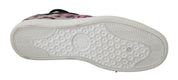 Pink Leopard Print Training Leather Flat Sneakers