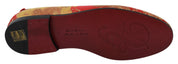 Red Gold Brocade Slippers Loafers Shoes