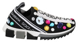 Sneaker Dolce & Gabbana nere con cristalli multicolore