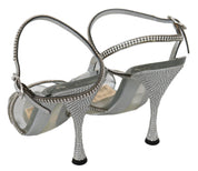 Silver Crystal Ankle Strap Sandals Shoes