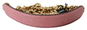 Pink Leather Gold Chain Accessory Shoulder Strap