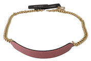 Pink Leather Gold Chain Accessory Shoulder Strap