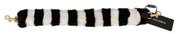 Dolce & Gabbana Black White Lapin Fur Accessory Shoulder Strap