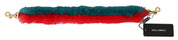 Red Blue Rabbit Fur Leather Shoulder Strap
