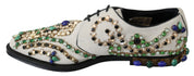 White Suede Crystal Dress Broque Shoes