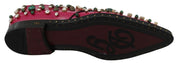 Pink Leather Crystals Dress Broque Shoes
