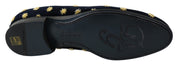 Blue Velvet Crown Slippers Loafers Shoes